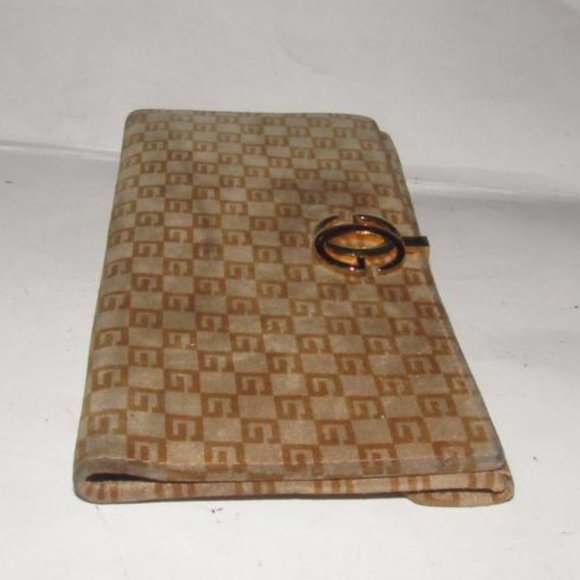 RARE Gucci Brown Square G Logo Print Suede Leather - Picture 11 of 12
